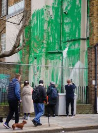 Banksyho zničené dílo v Londýně